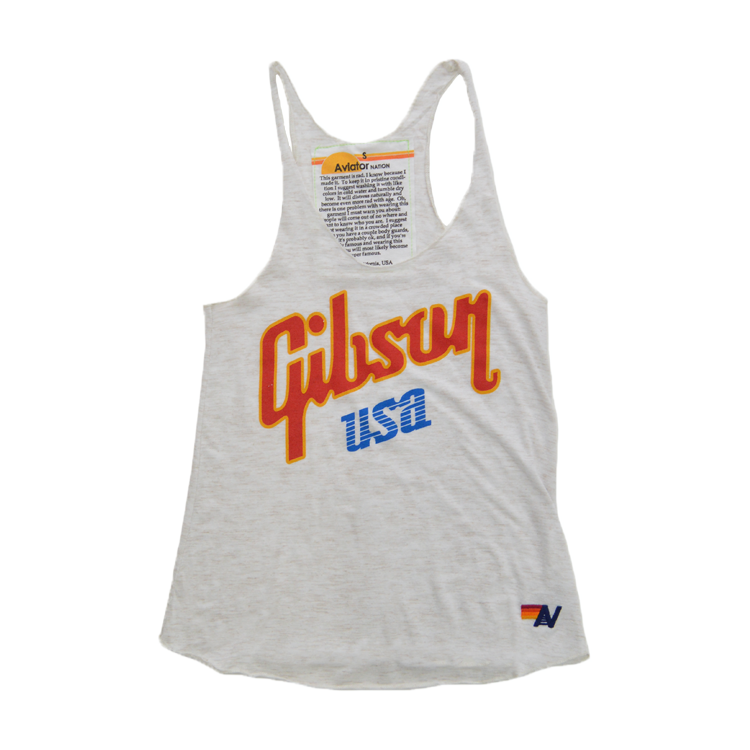 Aviator Nation X Gibson USA Women's Racer Tank - GA-AN-WTKRWHTXS