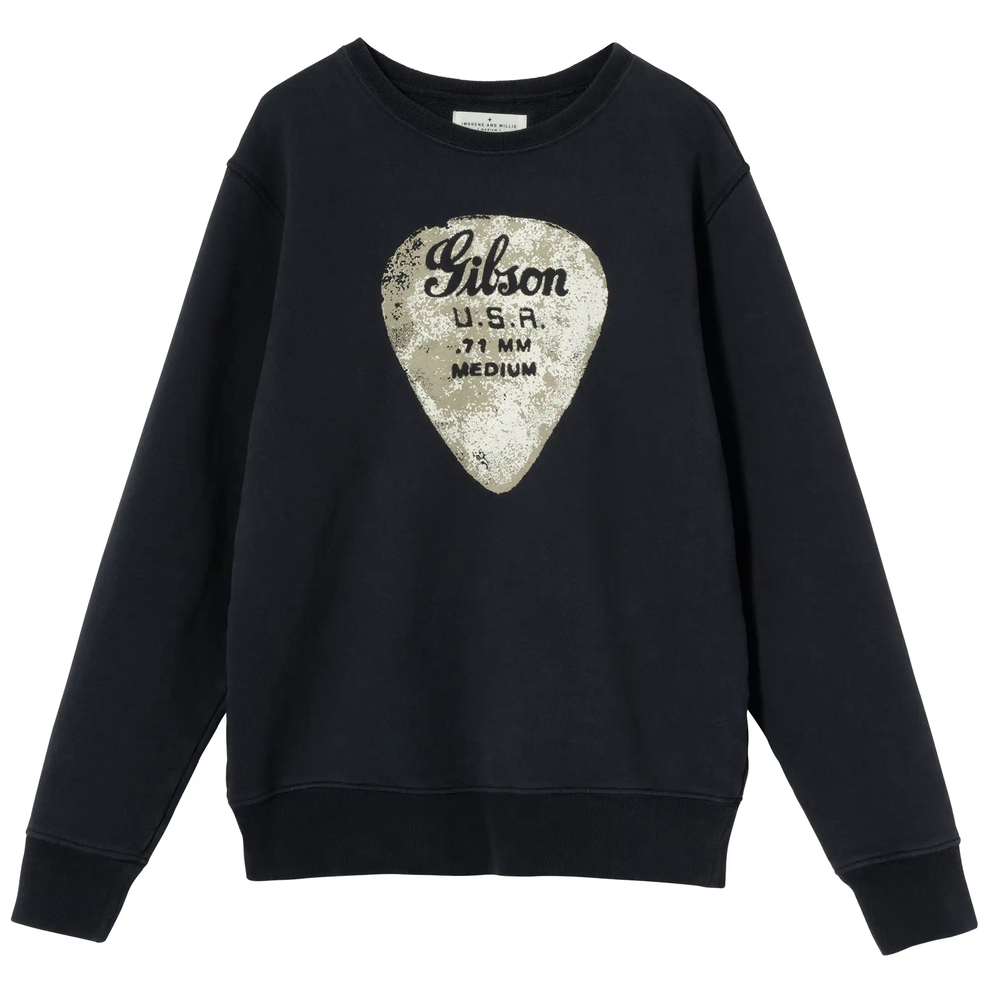 Imogene + Willie x Gibson Crewneck Sweatshirt (Faded Black) - GA-IW-CREWBLK-XS