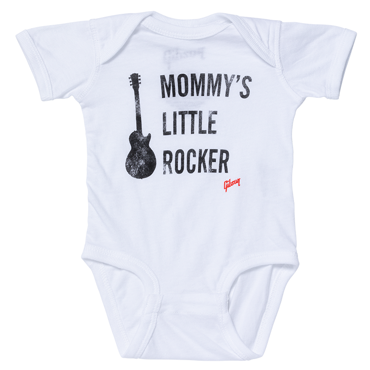 Mommy's Little Rocker Les Paul Onesie (White) - GA-ONMLPW6