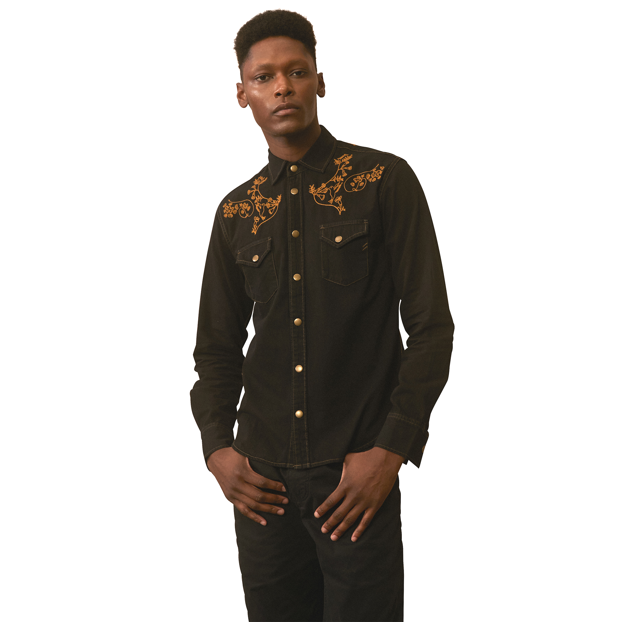 Billy Reid x Gibson Embroidered Denim Shirt - GABR-102-1711-XS