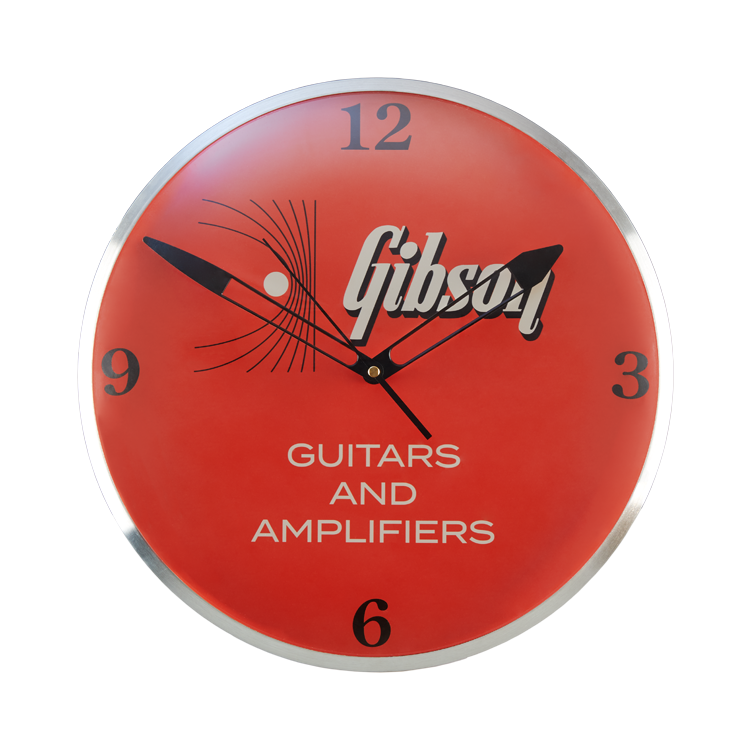 Gibson Vintage Lighted Wall Clock -Kalamazoo Orange - GA-CLK1