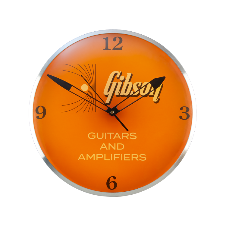 Gibson Vintage Lighted Wall Clock -Kalamazoo Orange - GA-CLK1