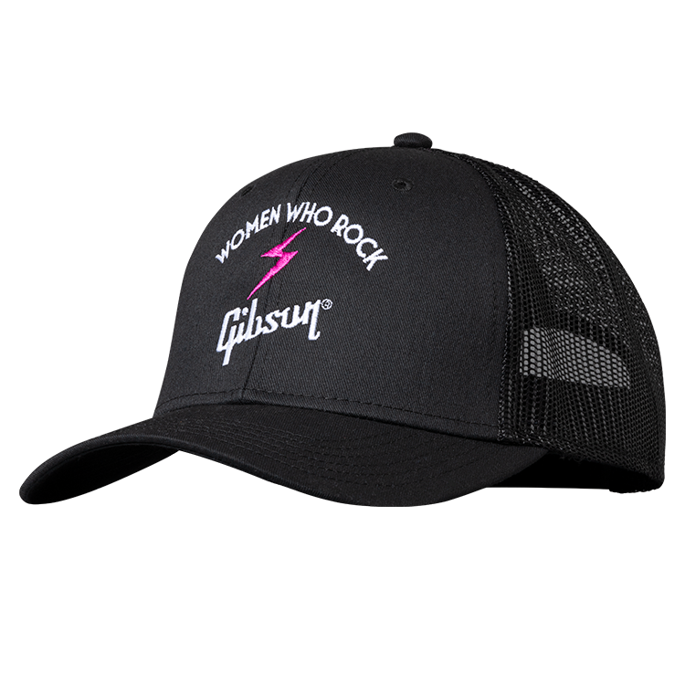 Women Who Rock x Gibson Mesh Trucker Hat - GA-WWR-BLKTRK