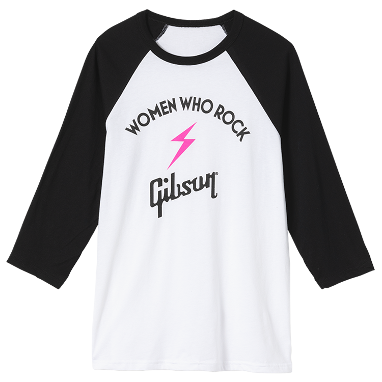 Women Who Rock x Gibson Baseball Tee (White) - GA-WWR-WHTBBTEE-SM