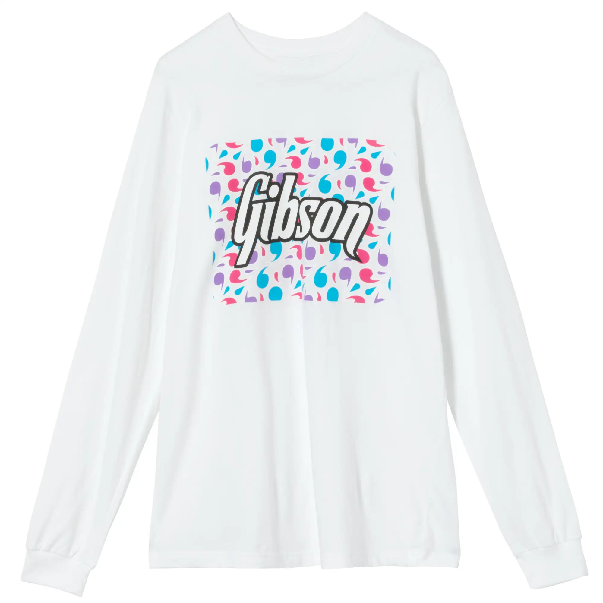 Floral Block Logo Long Sleeve Tee (White) - GA-LSTEE-FLRL-WHT-SM