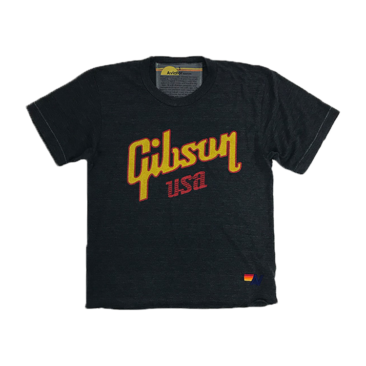 Aviator Nation X Gibson Boyfriend Tee (Charcoal) - GA-AN-WTCCHRXS