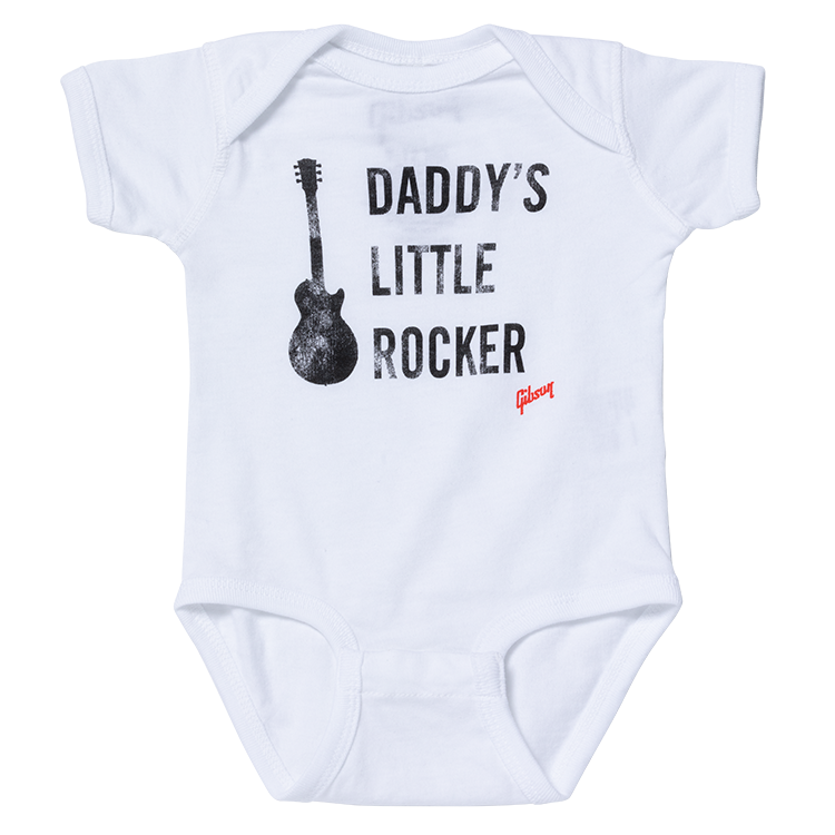 Daddy's Little Rocker Les Paul Onesie (White) - GA-ONDLPW6