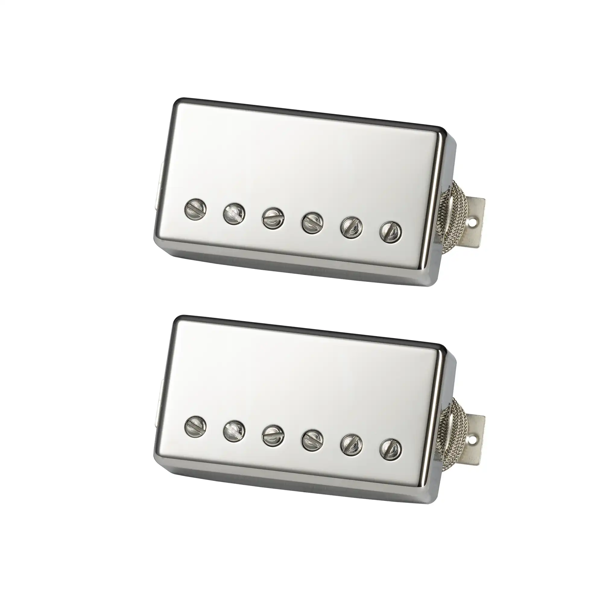 Greenybucker Set (Double black, Nickel cover, Unpotted, Rhythm pickup reverse polarity, T: 8.7k, R: 8.3k, Alnico 2) - PUGBDBNC2-SET