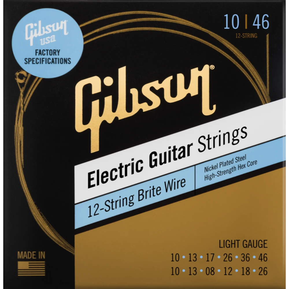 Brite Wire Electric Guitar Strings, 12-String Set - SEG-BW12L