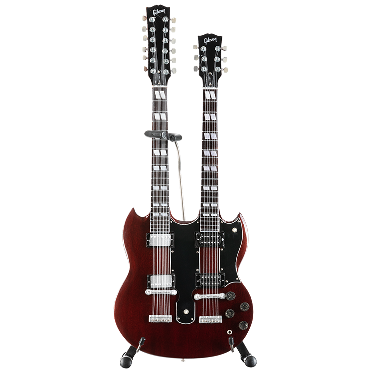 AXE HEAVENÂ® SG EDS-1275 Doubleneck Cherry 1:4 Scale Mini Guitar Model - GG-223AH