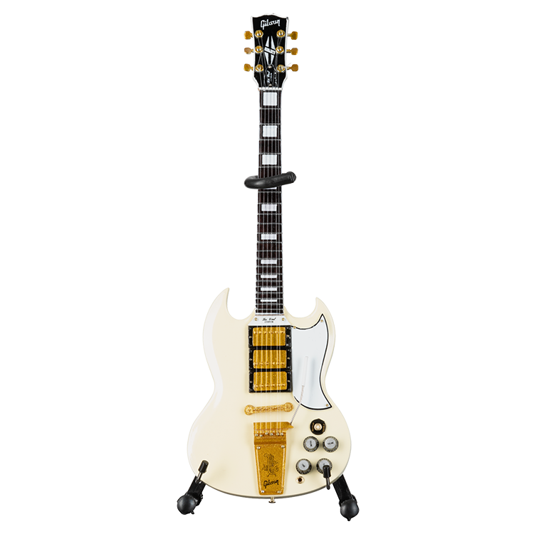 AXE HEAVENÂ® '64 SG Custom White 1:4 Scale Mini Guitar Model - GG-222AH