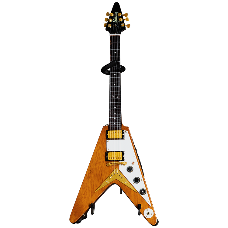 AXE HEAVENÂ® '58 Korina Flying V 1:4 Scale Mini Guitar Model - GG-520AH