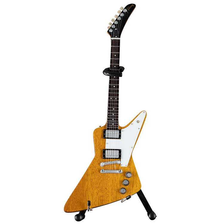 AXE HEAVENÂ® '58 Korina Explorer Natural Finish 1:4 Scale Mini Guitar Model - GG-720AH