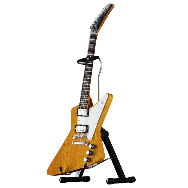 AXE HEAVEN® '58 Korina Explorer Natural Finish 1:4 Scale Mini Guitar Model - GG-720AH